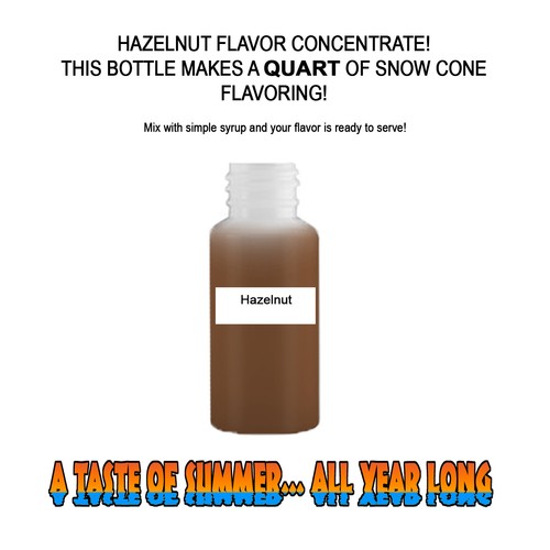 Hazelnut mix snow cone - snow, cone/shaved
